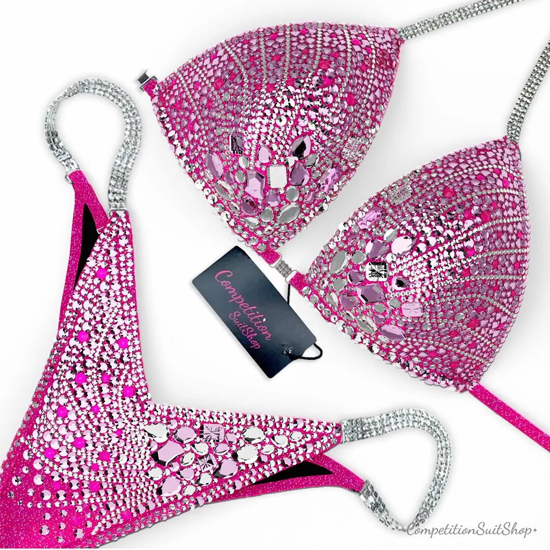 Neon Blush Plume Wellness Competition Bikini BM238-8W